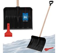 KOTARBAU® Set Pelle à neige pour voiture 40 cm avec manche en bois 131 cm + raclette à glace Set Pelle à neige pour voiture pour déblayer la neige Raclette à vitres pour voiture avec lèvre en caoutcho
