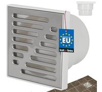 KOTARBAU® Siphon de sol 110 mm Grille d'évacuation en acier inoxydable Caniveau de douche carré Blanc 150 x 150 mm