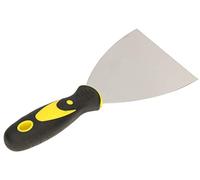 KOTARBAU Spatule de Peintre en Acier Inoxydable 100 mm Spatule de plâtrier Spatule Universelle Rayures pour enlever Couteau à Palette avec Manche en Caoutchouc