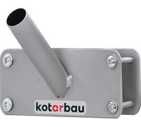 KOTARBAU® Support de drapeau 1-fois pour une hampe de drapeau Montage sur balustrade 170 mm Revêtement en poudre Gris Support de mât de drapeau Drapeau Revêtement en poudre Hampe de drapeau