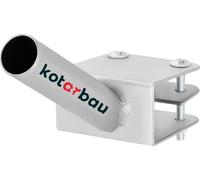 KOTARBAU® Support de drapeau 1-fois pour une hampe de drapeau Montage sur balustrade 170 mm Revêtement en poudre Gris Support de mât de drapeau Drapeau Revêtement en poudre Hampe de drapeau