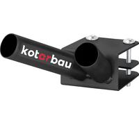 KOTARBAU® Support de drapeau 2-fois pour double hampe de drapeau Montage sur balustrade 170 mm Revêtement en poudre noir Support de mât de drapeau Drapeau Revêtement en poudre Hampe de drapeau