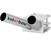 KOTARBAU® Support de drapeau à 2 positions pour double hampe de drapeau Montage sur balustrade 170 mm Revêtement en poudre Gris Support de mât de drapeau Drapeau Revêtement en poudre Hampe de drapeau