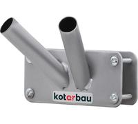 KOTARBAU® Support de drapeau à 2 positions pour double hampe de drapeau Montage sur balustrade 170 mm Revêtement en poudre Gris Support de mât de drapeau Drapeau Revêtement en poudre Hampe de drapeau