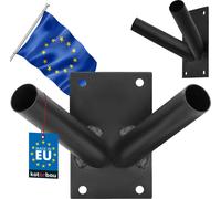 KOTARBAU® Support de Drapeau à 2 vis - Support Mural - Noir - 70 x 110 mm