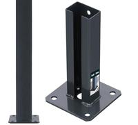 KOTARBAU® Support de poteau 60x40 mm Plaque de cheville avec pied de clôture galvanisé et poudré Manchon à visser et chaussure de poteau pour poteau Support de poteau pour clôture à mailles doubles à