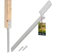 KOTARBAU® Support De Poteau à Enfoncer - Acier Galvanisé - 50 cm - Argent - Ancrage Au Sol - L-Forme - Support Balançoire - Kit Ancrage Balancoire - Extérieur Jardin Sécurisé Résistant