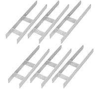 KOTARBAU® Support de Poteau À Sceller, Support Poteau Bois en H 120x600 mm | Lot de 6, Pied de Poteau, Ancre Poteau Bois, Ancrage Poteau, Platine Poteau Bois, Acier Galvanisé, Argent