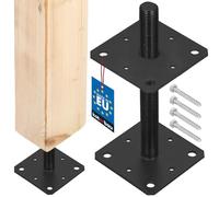 KOTARBAU® Support de poteau en acier revêtu par pulvérisation - 160 x 160 x 250 mm - Anthracite - Support de poteau - Douille à enfoncer - Hauteur réglable - Poteau à visser - Douille de sol - Ancrage