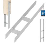 KOTARBAU® Support de poteau en H à sceller dans le béton - 90 mm/600 mm - Ancre en H en acier galvanisé argenté - Chaussures de poutre - Pied de poteau avec ancrage en béton - Support en acier