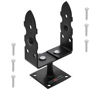 KOTARBAU® Support de poteau en U à visser, 120 - 200 mm, pied de poteau, ancre de poteau, réglable, acier, revêtement en poudre, décoratif, noir