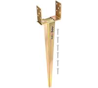 KOTARBAU® Support de Poteau Réglable - 0-160 mm - Acier Galvanisé - 70 cm - Doré - Support Poteau a Enfoncer - Ancrage Balancoire - Ancre a Enfoncer - pour Poteaux Bois