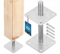 KOTARBAU® Support De Poteau 160x160x250 mm En Acier Galvanisé | Support De Poteau À Visser Pour Poteaux | Pied Poteau | Platine Poteau | Support Poteau Bois |Fixation Poteau Bois |Support Poteau Acier