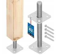 KOTARBAU® Support De Poteau 80x80x250 mm En Acier Galvanisé | Support De Poteau À Visser Pour Poteaux | Pied Poteau | Platine Poteau | Support Poteau Bois | Fixation Poteau Bois | Support Poteau Acier