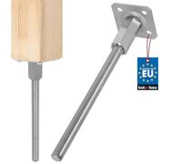Kotarbau - Support de poteau réglable en hauteur 80x330mm, en acier galvanisé, ancrage au sol - Support de poteau - Pied de poteau, argenté, 80 x 330 mm, 1 pièce