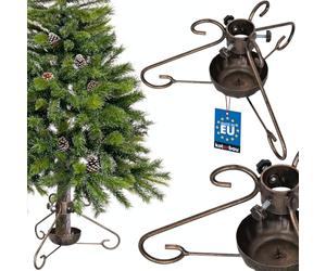KOTARBAU® Support de sapin de Noël avec réservoir d'eau de diamètre 50 mm - En acier doré vieilli avec réservoir d'eau - Support d'arbre de Noël - Support pour sapin de Noël