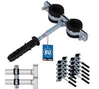 KOTARBAU® Support de tuyau 3/8 '' Collier de serrage Double avec Joint en caoutchouc Collier de montage Anti-vibration pour Conduits ronds Conduits de ventilation