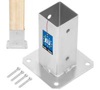 KOTARBAU® Support Poteau a Visser 60 x 60 mm Carré Manchon de Sol Support de Poteau Ancre de Poteau en Acier Galvanisé à Chaud Argent Support Poteau Bois Fixation Poteau Bois