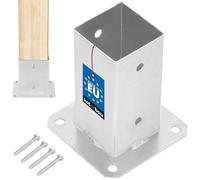 KOTARBAU® Support Poteau a Visser 70 x 70 mm Carré Manchon de Sol Support de Poteau Ancre de Poteau en Acier Galvanisé à Chaud Argent Support Poteau Bois Fixation Poteau Bois