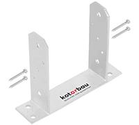 KOTARBAU® Support Poteau Bois - à Visser - TT - Acier Galvanisé - 160 mm - Argent - Pied de Poteau - Fixation Robuste - Embase