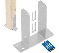 KOTARBAU® Support Poteau Bois - à Visser - TT - Acier Galvanisé - 90 mm - Argent - Pied de Poteau - Fixation Robuste - Embase