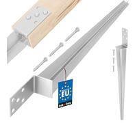 KOTARBAU® Support Poteau Bois - Pied de Poteau - 600 mm - Acier Galvanisé - 60 x 110 mm - Argent - pour Clôtures - Pavillons - Pergolas - Résistant à la Corrosion
