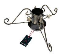 KOTARBAU® Support pour sapin de Noël avec réservoir d'eau ⌀ 100 mm Support pour sapin de Noël noir avec réservoir d'eau Support pour sapin de Noël Support pour sapin de Noël en acier
