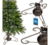 KOTARBAU® Support pour sapin de Noël avec réservoir d'eau ⌀ 50 mm Support pour sapin de Noël vieil or Acier avec réservoir d'eau Support pour sapin de Noël Support pour sapin de Noël