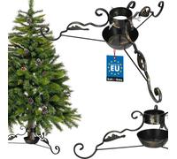 KOTARBAU® Support pour sapin de Noël avec réservoir d'eau en acier patiné Support pour sapin de Noël décoratif avec ornement Support pour sapin de Noël Christmas Tree Stand Support pour sapin de Noël