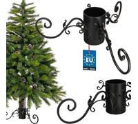 KOTARBAU® Support pour sapin de Noël avec réservoir d'eau pour grands arbres Métal patine dorée Support pour sapin de Noël pour espaces publics Support pour sapin de Noël extérieur Noël Christmas Tree