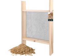 KOTARBAU® Tamis à trous 2x2 mm bois acier Tamis de jardin Terre Tamis de compost Tamis à trous Terre de jardin Tamis de terre pour jardin Tamis de sable Grand tamis de jardin Compost Tamis de sable