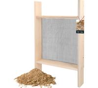 KOTARBAU® Tamis à trous 3x3 mm bois acier Tamis de jardin Terre Tamis de compost Tamis à trous Terre de jardin Tamis de terre pour jardin Tamis de sable Grand tamis de jardin Compost Tamis de sable