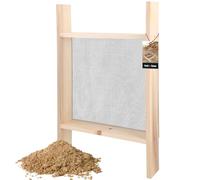 KOTARBAU® Tamis Sable - Tamis Jardinage - 2 x 2 mm - Acier - 80x50 cm - Terre Cailloux - Robuste - de Maçonnerie - avec Cadre en Bois - pour Chantier