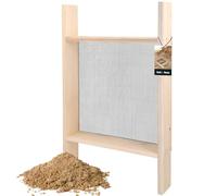 KOTARBAU® Tamis Sable - Tamis Jardinage - 3 x 3 mm - Acier - 80x50 cm - Terre Cailloux - Robuste - de Maçonnerie - avec Cadre en Bois - pour Chantier