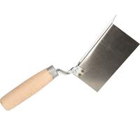 KOTARBAU® Truelle d'angle extérieur en acier inoxydable 128 mm x 60 mm avec manche en bois Truelle d'angle pour travailler les angles extérieurs des murs