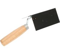 KOTARBAU® Truelle d'angle intérieur en acier inoxydable 128 mm x 60 mm avec manche en bois Truelle d'angle pour travailler les angles intérieurs des murs