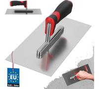 KOTARBAU® Truelle de lissage en acier inoxydable sans denture 270 x 130 mm pour la pose de carrelage Disque de lissage Traufel Truelle en acier inoxydable avec poignée souple