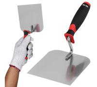 KOTARBAU® Truelle de maçonnerie en Acier Inoxydable 120 mm x 128 mm avec poignée en Caoutchouc Truelle de Nettoyage Truelle carrée Mastic de stuccateur, Indispensable pour Les travaux de maçonnerie