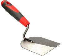 KOTARBAU® Truelle en acier inoxydable polie 100 mm avec poignée en caoutchouc pour l'application de mastic Truelle de maçon Spatule de stucateur