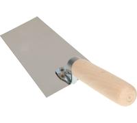 KOTARBAU® Truelle trapézoïdale en acier inoxydable 130 mm x 63 mm Truelle de maçon avec manche en bois Truelle de stucateur Truelle à crépir Spatule de stucateur indispensable pour les travaux de maço