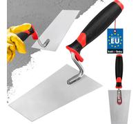 KOTARBAU® truelle trapézoïdale en acier inoxydable 140 mm x 60 mm truelle de maçon avec manche en caoutchouc truelle de stucateur truelle à crépi spatule de stucateur indispensable pour les travaux de