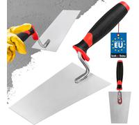 KOTARBAU® truelle trapézoïdale en acier inoxydable 160 mm x 70 mm truelle de maçon avec manche en caoutchouc truelle de stucateur truelle à plâtre spatule de stucateur indispensable pour les travaux d