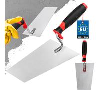 KOTARBAU® Truelle trapézoïdale en acier inoxydable 180 mm x 80 mm Truelle de maçon avec manche en caoutchouc Truelle de stucateur Truelle à crépir Spatule de stucateur indispensable pour les travaux d