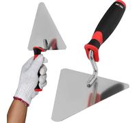 KOTARBAU® Truelle triangulaire en acier inoxydable 140 mm x 125 mm Truelle de maçon avec manche en plastique Truelle de stucateur Spatule de stucateur indispensable pour les maçons