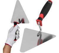 KOTARBAU® Truelle triangulaire en acier inoxydable 160 mm x 125 mm Truelle de maçon avec manche en plastique Truelle de stucateur Spatule de stucateur indispensable pour les maçons