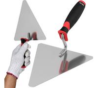 KOTARBAU® Truelle triangulaire en acier inoxydable 180 mm x 125 mm Truelle de maçon avec manche en plastique Truelle de stucateur Spatule de stucateur indispensable pour les maçons