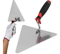 KOTARBAU® Truelle triangulaire en acier inoxydable 200 mm x 125 mm Truelle de maçon avec manche en plastique Truelle de stucateur Spatule de stucateur indispensable pour les maçons