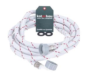 KOTARBAU® Tuyau d'alimentation pour machine à laver et lave-vaisselle - 3 m x 13 mm - Blindé - Avec joint - Résistant à la pression élevée