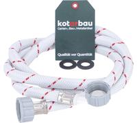KOTARBAU® Tuyau d'arrivée d'eau pour lave-linge 1,5M x ⌀ 13 mm Tuyau blindé pour lave-vaisselle Tuyau 3/4 pouces courbe/droit Pièces détachées lave-vaisselle Tuyau d'arrivée d'eau avec joint d'étanché
