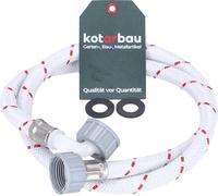 KOTARBAU® Tuyau d'arrivée d'eau pour lave-linge 1M x ⌀ 13 mm Tuyau blindé pour lave-vaisselle Tuyau 3/4 pouce courbe/droit Pièces détachées lave-vaisselle Tuyau d'arrivée d'eau avec joint d'étanchéité